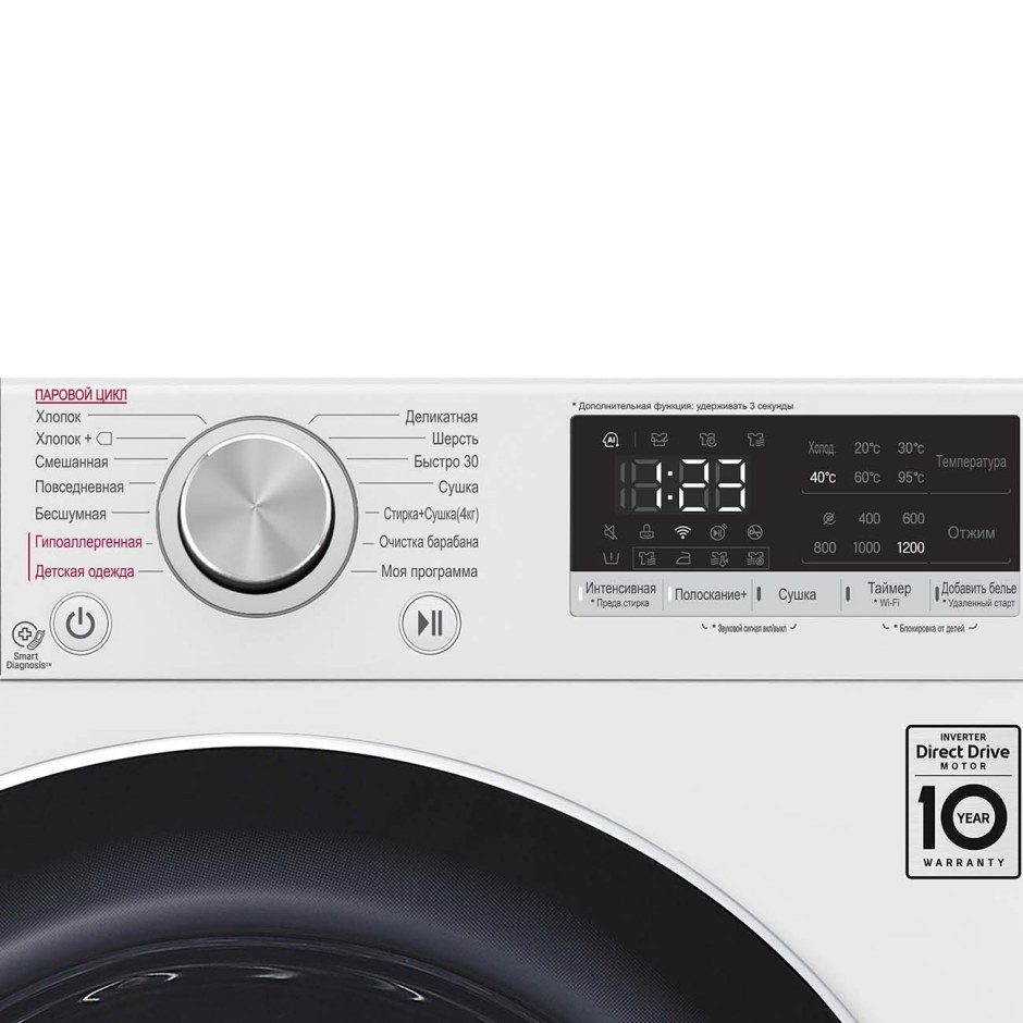 Стиральная машина узкая LG Aidd f2v9hs9w