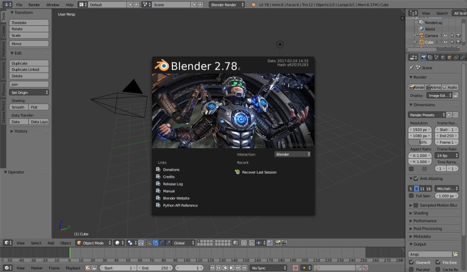 Blender видеоредактор