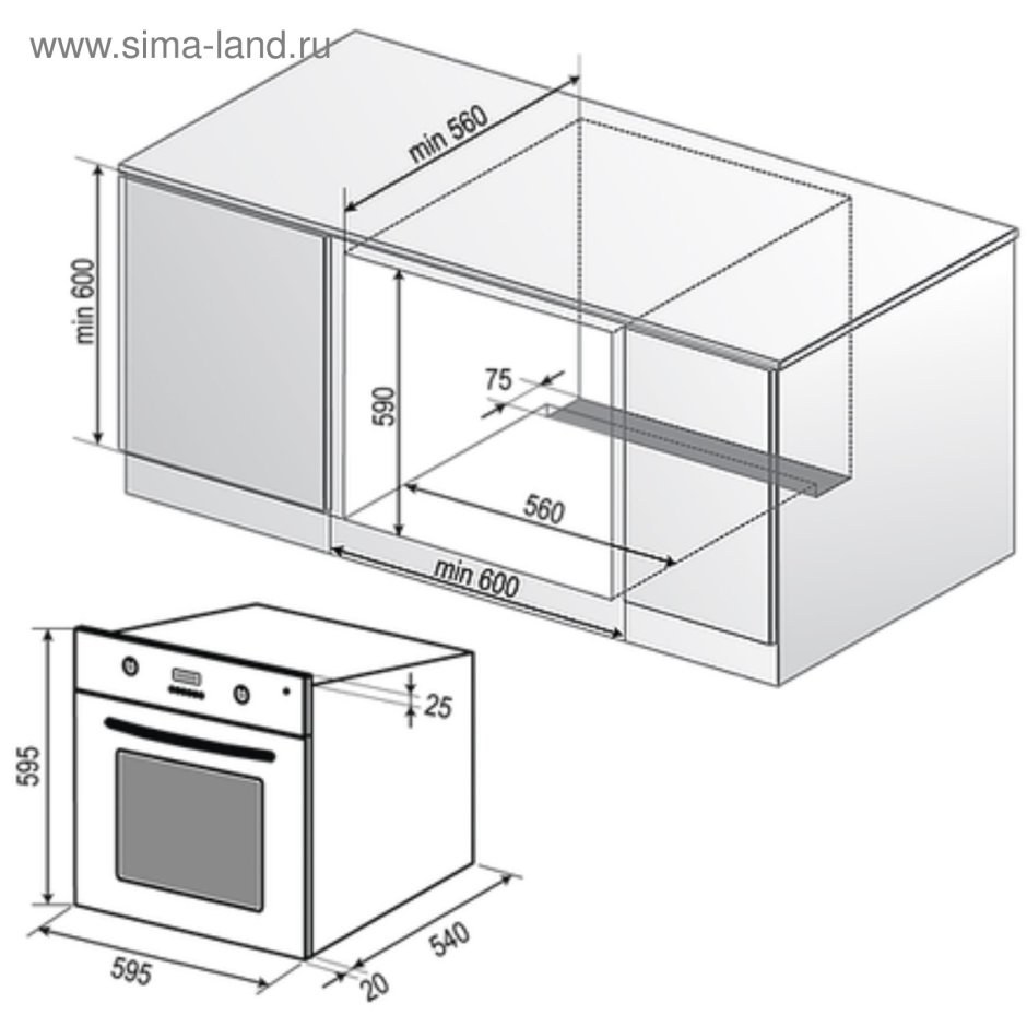 Электрический духовой шкаф Rainford RBO 4647 PB inox