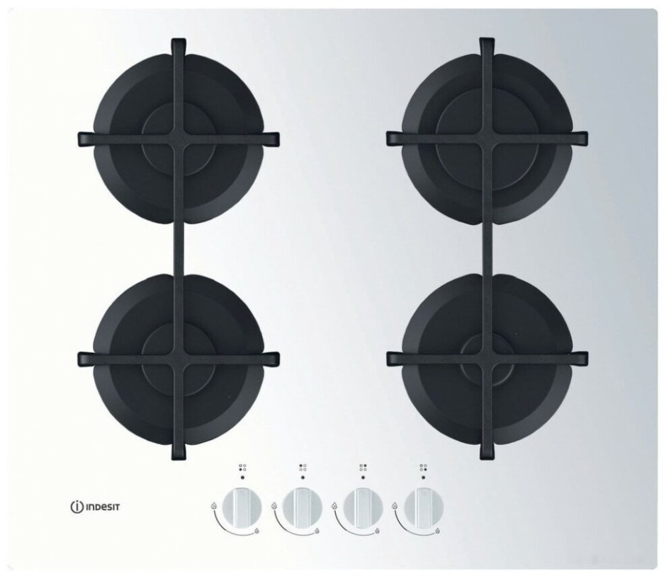 Варочная панель газовая Indesit ing 61t/WH, 4 конфорки, 58x51 см, цвет белый