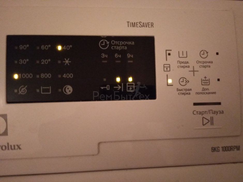 Электролюкс Timesaver стиральная машина панель управления