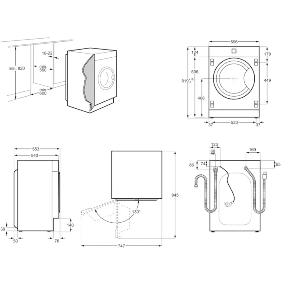 Встраиваемая стиральная машина Electrolux PERFECTCARE 700 ew7w3r68si