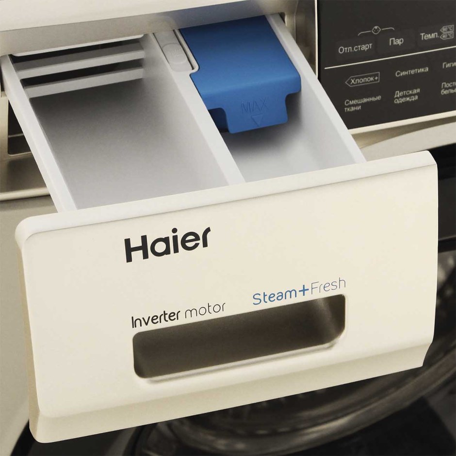 Стиральная машина узкая Haier hw70-bp12959g вид сзади