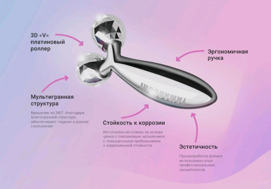 Роликовый массажер для лица3 лица и тела Yamaguchi face and body 3d Roller