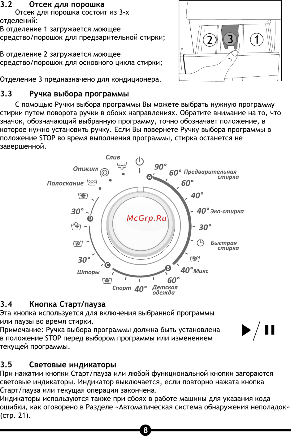 Vestel Aura стиральная машина инструкция