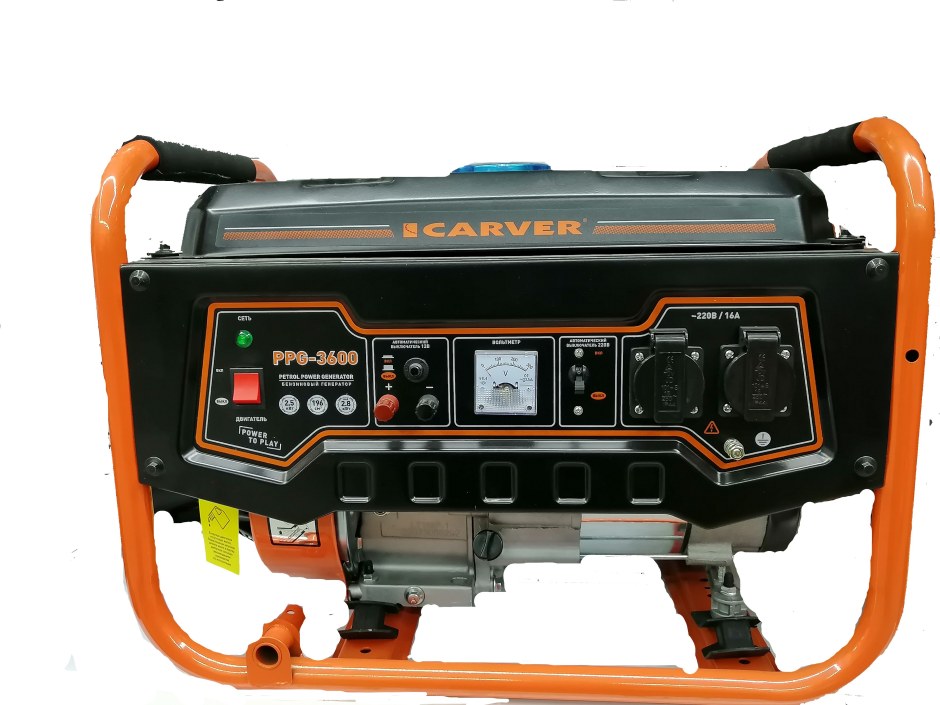 Генератор бенз. Carver PPG- 3600а (lt-168f-1, 2,5/2,8квт, 220в, бак 15л)