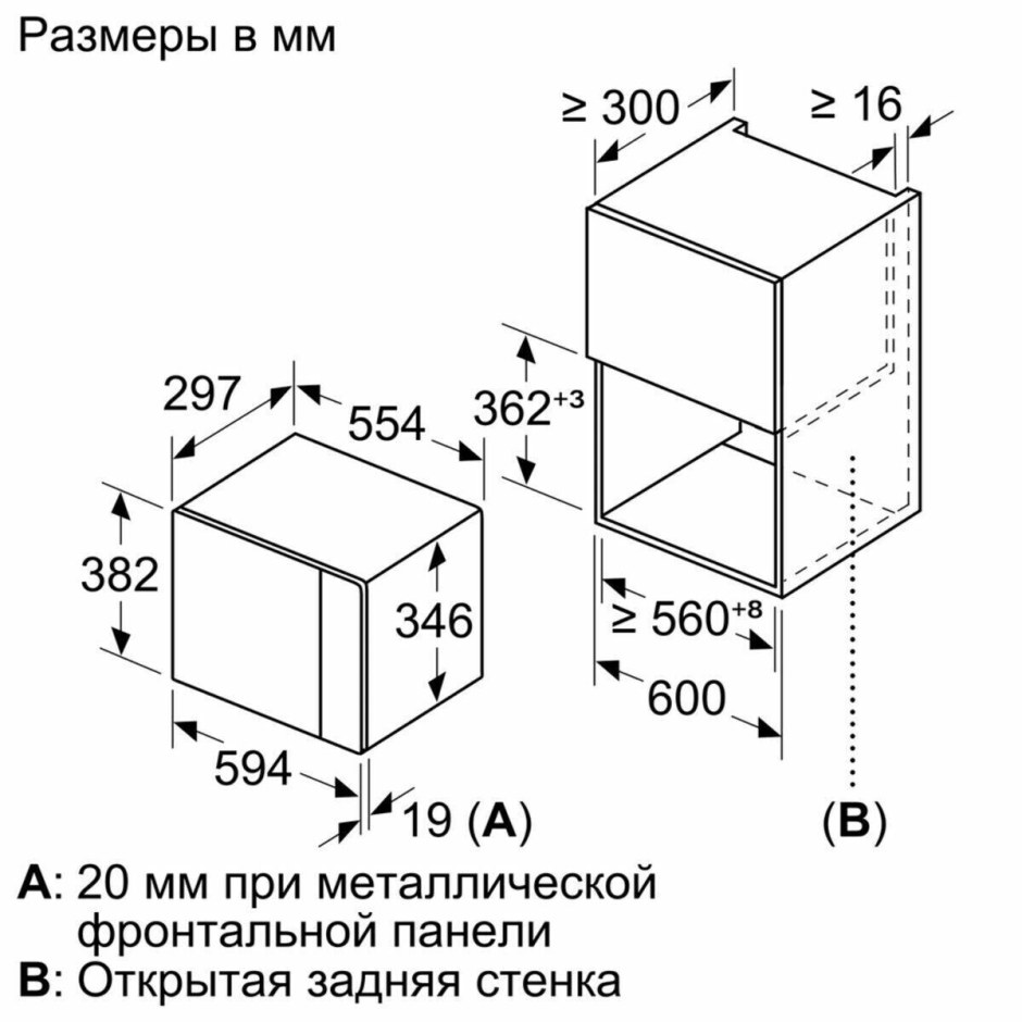 Микроволновая печь встраиваемая Bosch bfl524mw0