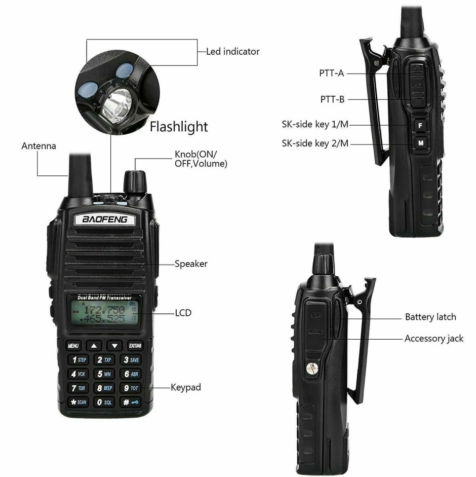 Рации портативная рация Baofeng UV-82 8w UHF VHF