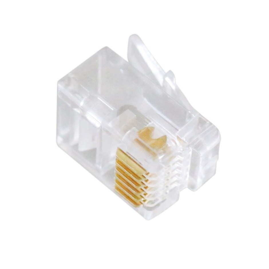 Телефонная вилка Cablexpert контакты 3m, 100 шт., RJ-12 MP-6p6c