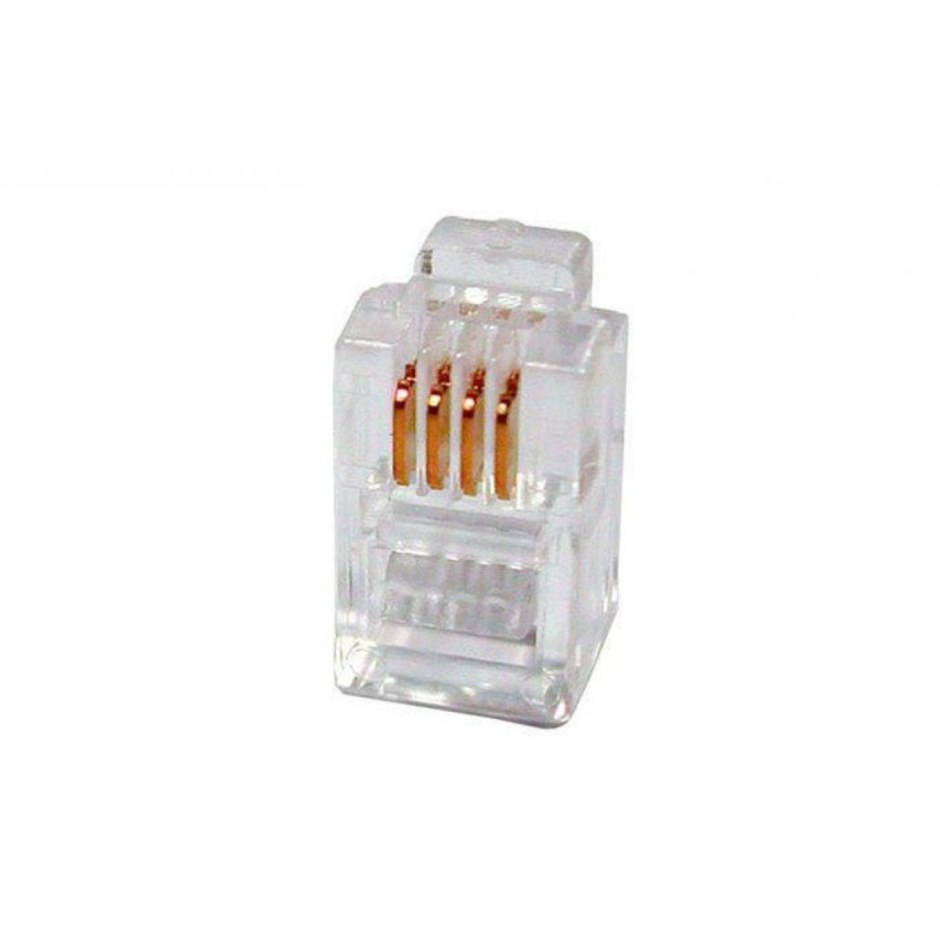 Коннектор Rexant RJ-11 (RJ-12) 05-1012, 6p-4c, телефонный#