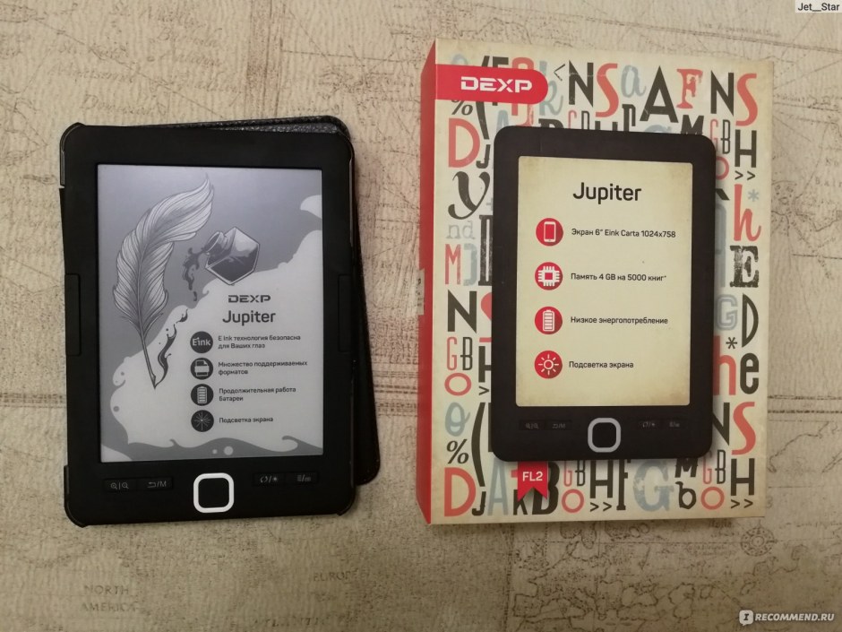 Эл. Книга с подсветкой 6" DEXP fl2 Jupiter + чехол