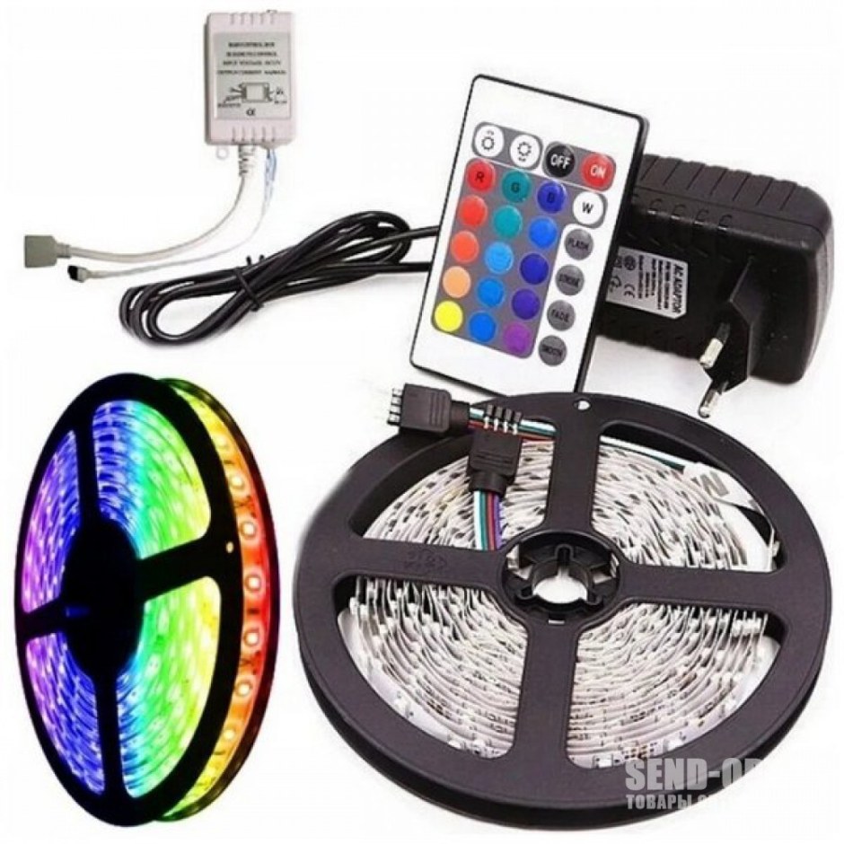Светодиодная лента с пультом многоцветная RGB 2 М С питанием от USB