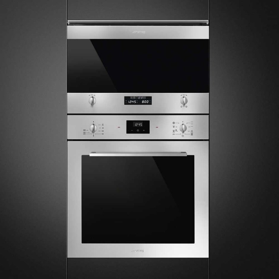 Встраиваемая микроволновая печь 60х30 см Smeg Classica mp322x1 стальная